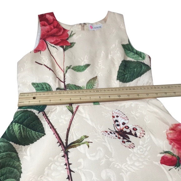 L’Atiste Boutique Dress Floral Fit & Flare • Textured Jacquard • Sleeveless - Picture 12 of 16